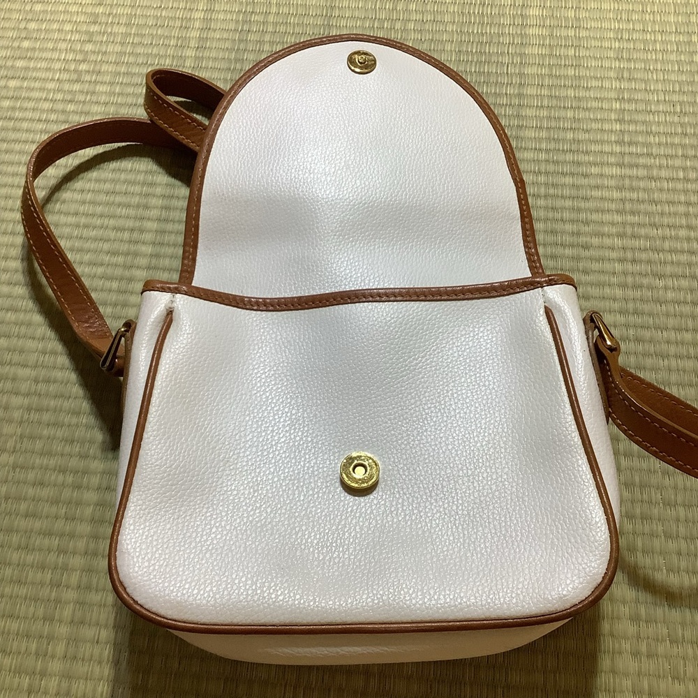 Vintage Pierre Balmain Purse White and Brown Leather Crossbody Bag - Picture 5 of 11
